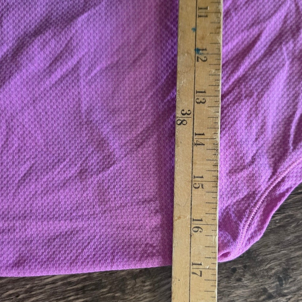 LULULEMON Tank Top Womens 4 Purple Skull Graphic Open Back Crop Mesh - Picture 3 of 5
